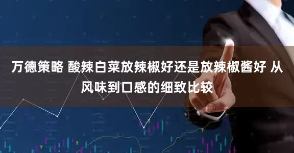万德策略 酸辣白菜放辣椒好还是放辣椒酱好 从风味到口感的细致比较